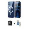 MARSİLYAN™- iPhone 11 Kılıf Ahenk Minimal Serisi - Şeffaf Royal Nano Ekran Koruyucu + PVD Metal Kamera Lens - SH
