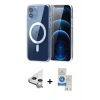 MARSİLYAN™- iPhone 11 Kılıf Ahenk Minimal Serisi - Şeffaf Royal Nano Ekran Koruyucu + Raze Metal Kamera Lens - GS