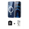 MARSİLYAN™- iPhone 11 Kılıf Ahenk Minimal Serisi - Şeffaf Uv Polymer Nano Ekran Koruyucu + PVD Metal Kamera Lens - TU