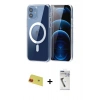 MARSİLYAN™- iPhone 11 Kılıf Ahenk Minimal Serisi - Şeffaf Uv Polymer Nano Ekran Koruyucu + Rainbow Kamera Lens Koruma Cam - KI