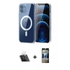 MARSİLYAN™- iPhone 11 Kılıf Ahenk Minimal Serisi - Siyah 34D Hayalet Izgaralı Cam + Kamera Lens Koruma Cam - SF