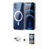 MARSİLYAN™- iPhone 11 Kılıf Ahenk Minimal Serisi - Siyah 34D Hayalet Izgaralı Cam + Pers Alüminyum Kamera Lens - YL
