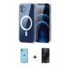 MARSİLYAN™- iPhone 11 Kılıf Ahenk Minimal Serisi - Siyah 3D Antistatik Hayalet Cam Ekran Koruyucu + Neon Fosforlu Kamera Lens - YL