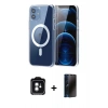 MARSİLYAN™- iPhone 11 Kılıf Ahenk Minimal Serisi - Siyah 3D Antistatik Hayalet Cam Ekran Koruyucu + PVD Metal Kamera Lens - YL