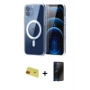 MARSİLYAN™- iPhone 11 Kılıf Ahenk Minimal Serisi - Siyah 3D Antistatik Hayalet Cam Ekran Koruyucu + Rainbow Kamera Lens Koruma Cam - KI