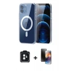 MARSİLYAN™- iPhone 11 Kılıf Ahenk Minimal Serisi - Siyah 3D Antistatik Mat Seramik Nano Ekran Koruyucu + PVD Metal Kamera Lens - SH