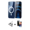 MARSİLYAN™- iPhone 11 Kılıf Ahenk Minimal Serisi - Siyah 3D Antistatik Mat Seramik Nano Ekran Koruyucu + Raze Metal Kamera Lens - GS