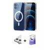 MARSİLYAN™- iPhone 11 Kılıf Ahenk Minimal Serisi - Siyah Bilvis 5in1 5D Magic Hayalet Cam Ekran Koruyucu + Raze Metal Kamera Lens - GS