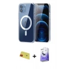 MARSİLYAN™- iPhone 11 Kılıf Ahenk Minimal Serisi - Siyah Bilvis 5in1 5D Magic Hayalet Cam Ekran Koruyucu + Rainbow Kamera Lens Koruma Cam - KI