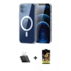 MARSİLYAN™- iPhone 11 Kılıf Ahenk Minimal Serisi - Siyah Buffer Cam Ekran Koruyucu + Kamera Lens Koruma Cam - SF