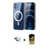 MARSİLYAN™- iPhone 11 Kılıf Ahenk Minimal Serisi - Siyah Buffer Cam Ekran Koruyucu + Pers Alüminyum Kamera Lens - LT