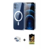 MARSİLYAN™- iPhone 11 Kılıf Ahenk Minimal Serisi - Siyah Buffer Cam Ekran Koruyucu + Pers Alüminyum Kamera Lens - GI