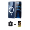 MARSİLYAN™- iPhone 11 Kılıf Ahenk Minimal Serisi - Siyah Buffer Cam Ekran Koruyucu + PVD Metal Kamera Lens - YL