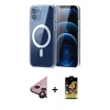 MARSİLYAN™- iPhone 11 Kılıf Ahenk Minimal Serisi - Siyah Buffer Cam Ekran Koruyucu + Raze Metal Kamera Lens - SH