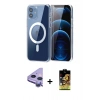MARSİLYAN™- iPhone 11 Kılıf Ahenk Minimal Serisi - Siyah Buffer Cam Ekran Koruyucu + Raze Metal Kamera Lens - MR