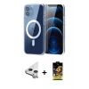 MARSİLYAN™- iPhone 11 Kılıf Ahenk Minimal Serisi - Siyah Buffer Cam Ekran Koruyucu + Raze Metal Kamera Lens - GS