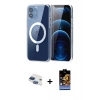 MARSİLYAN™- iPhone 11 Kılıf Ahenk Minimal Serisi - Siyah Buffer Hayalet Cam Ekran Koruyucu + Pers Alüminyum Kamera Lens - LT