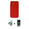 MARSİLYAN™- iPhone 11 Kılıf Ahenk Serisi - Şeffaf 360 Full Body Arka Koruyucu + Raze Metal Kamera Lens - KI