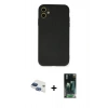 MARSİLYAN™- iPhone 11 Kılıf Ahenk Serisi - Şeffaf 360 Full Body Arka Koruyucu + Pers Alüminyum Kamera Lens - LT