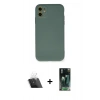 MARSİLYAN™- iPhone 11 Kılıf Ahenk Serisi - Şeffaf 360 Full Body Arka Koruyucu + Kamera Lens Koruma Cam - SF