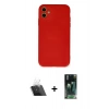 MARSİLYAN™- iPhone 11 Kılıf Ahenk Serisi - Şeffaf 360 Full Body Arka Koruyucu + Kamera Lens Koruma Cam - SF