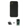 MARSİLYAN™- iPhone 11 Kılıf Ahenk Serisi - Şeffaf 360 Full Body Arka Koruyucu + Kamera Lens Koruma Cam - SF