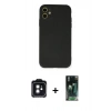 MARSİLYAN™- iPhone 11 Kılıf Ahenk Serisi - Şeffaf 360 Full Body Arka Koruyucu + PVD Metal Kamera Lens - SH