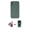 MARSİLYAN™- iPhone 11 Kılıf Ahenk Serisi - Şeffaf 360 Full Body Arka Koruyucu + Raze Metal Kamera Lens - SH