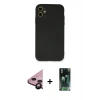 MARSİLYAN™- iPhone 11 Kılıf Ahenk Serisi - Şeffaf 360 Full Body Arka Koruyucu + Raze Metal Kamera Lens - SH