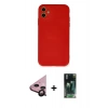 MARSİLYAN™- iPhone 11 Kılıf Ahenk Serisi - Şeffaf 360 Full Body Arka Koruyucu + Raze Metal Kamera Lens - SH