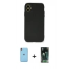 MARSİLYAN™- iPhone 11 Kılıf Ahenk Serisi - Şeffaf 360 Full Body Arka Koruyucu + Neon Fosforlu Kamera Lens - TU