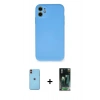 MARSİLYAN™- iPhone 11 Kılıf Ahenk Serisi - Şeffaf 360 Full Body Arka Koruyucu + Neon Fosforlu Kamera Lens - TU