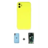 MARSİLYAN™- iPhone 11 Kılıf Ahenk Serisi - Şeffaf 360 Full Body Arka Koruyucu + Neon Fosforlu Kamera Lens - TU