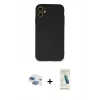 MARSİLYAN™- iPhone 11 Kılıf Ahenk Serisi - Şeffaf Pasifik Cam Ekran Koruyucu + Pers Alüminyum Kamera Lens - GI