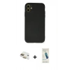 MARSİLYAN™- iPhone 11 Kılıf Ahenk Serisi - Şeffaf Pasifik Cam Ekran Koruyucu + Pers Alüminyum Kamera Lens - GD