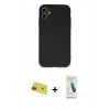 MARSİLYAN™- iPhone 11 Kılıf Ahenk Serisi - Şeffaf Pasifik Cam Ekran Koruyucu + Rainbow Kamera Lens Koruma Cam - KI