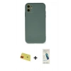 MARSİLYAN™- iPhone 11 Kılıf Ahenk Serisi - Şeffaf Pasifik Cam Ekran Koruyucu + Rainbow Kamera Lens Koruma Cam - KI