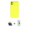 MARSİLYAN™- iPhone 11 Kılıf Ahenk Serisi - Şeffaf Pasifik Cam Ekran Koruyucu + Kamera Lens Koruma Cam - SF