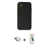 MARSİLYAN™- iPhone 11 Kılıf Ahenk Serisi - Şeffaf Pasifik Cam Ekran Koruyucu + Pers Alüminyum Kamera Lens - YL
