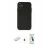 MARSİLYAN™- iPhone 11 Kılıf Ahenk Serisi - Şeffaf Pasifik Cam Ekran Koruyucu + Renkli Kamera Lens Koruma Cam - YL