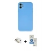 MARSİLYAN™- iPhone 11 Kılıf Ahenk Serisi - Şeffaf Royal Nano Ekran Koruyucu + Pers Alüminyum Kamera Lens - GD