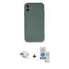 MARSİLYAN™- iPhone 11 Kılıf Ahenk Serisi - Şeffaf Royal Nano Ekran Koruyucu + Pers Alüminyum Kamera Lens - GD