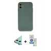 MARSİLYAN™- iPhone 11 Kılıf Ahenk Serisi - Şeffaf Royal Nano Ekran Koruyucu + Raze Metal Kamera Lens - MI