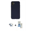 MARSİLYAN™- iPhone 11 Kılıf Ahenk Serisi - Şeffaf Royal Nano Ekran Koruyucu + Pers Alüminyum Kamera Lens - GI