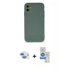 MARSİLYAN™- iPhone 11 Kılıf Ahenk Serisi - Şeffaf Royal Nano Ekran Koruyucu + Pers Alüminyum Kamera Lens - GI
