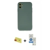 MARSİLYAN™- iPhone 11 Kılıf Ahenk Serisi - Şeffaf Royal Nano Ekran Koruyucu + Rainbow Kamera Lens Koruma Cam - KI