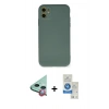 MARSİLYAN™- iPhone 11 Kılıf Ahenk Serisi - Şeffaf Royal Nano Ekran Koruyucu + Raze Metal Kamera Lens - KI