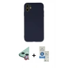 MARSİLYAN™- iPhone 11 Kılıf Ahenk Serisi - Şeffaf Royal Nano Ekran Koruyucu + Raze Metal Kamera Lens - KI