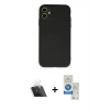 MARSİLYAN™- iPhone 11 Kılıf Ahenk Serisi - Şeffaf Royal Nano Ekran Koruyucu + Şeffaf Kamera Lens Koruma Cam