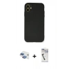MARSİLYAN™- iPhone 11 Kılıf Ahenk Serisi - Şeffaf Uv Polymer Nano Ekran Koruyucu + Gökkuşağı Pers Alüminyum Kamera Lens